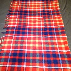 🇺🇸🏤VINTAGE RED PLAID WOOL THROW🏫🍝